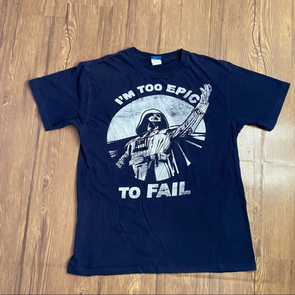 I'm Too Epic to‎ Fail Tee Navy Blue Size Medium - Picture 1 of 7
